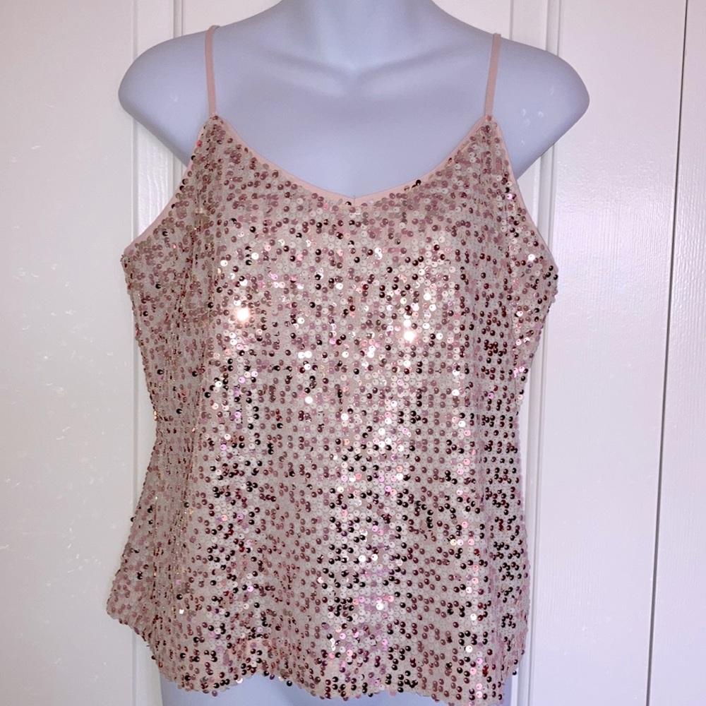 Versatile sequined spaghetti straps.